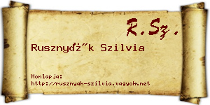 Rusznyák Szilvia névjegykártya