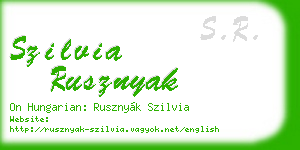 szilvia rusznyak business card